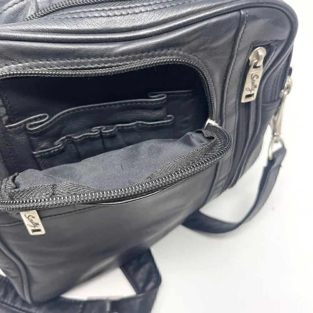 Scully messenger bag medium size Black leather Crossbody BoxU